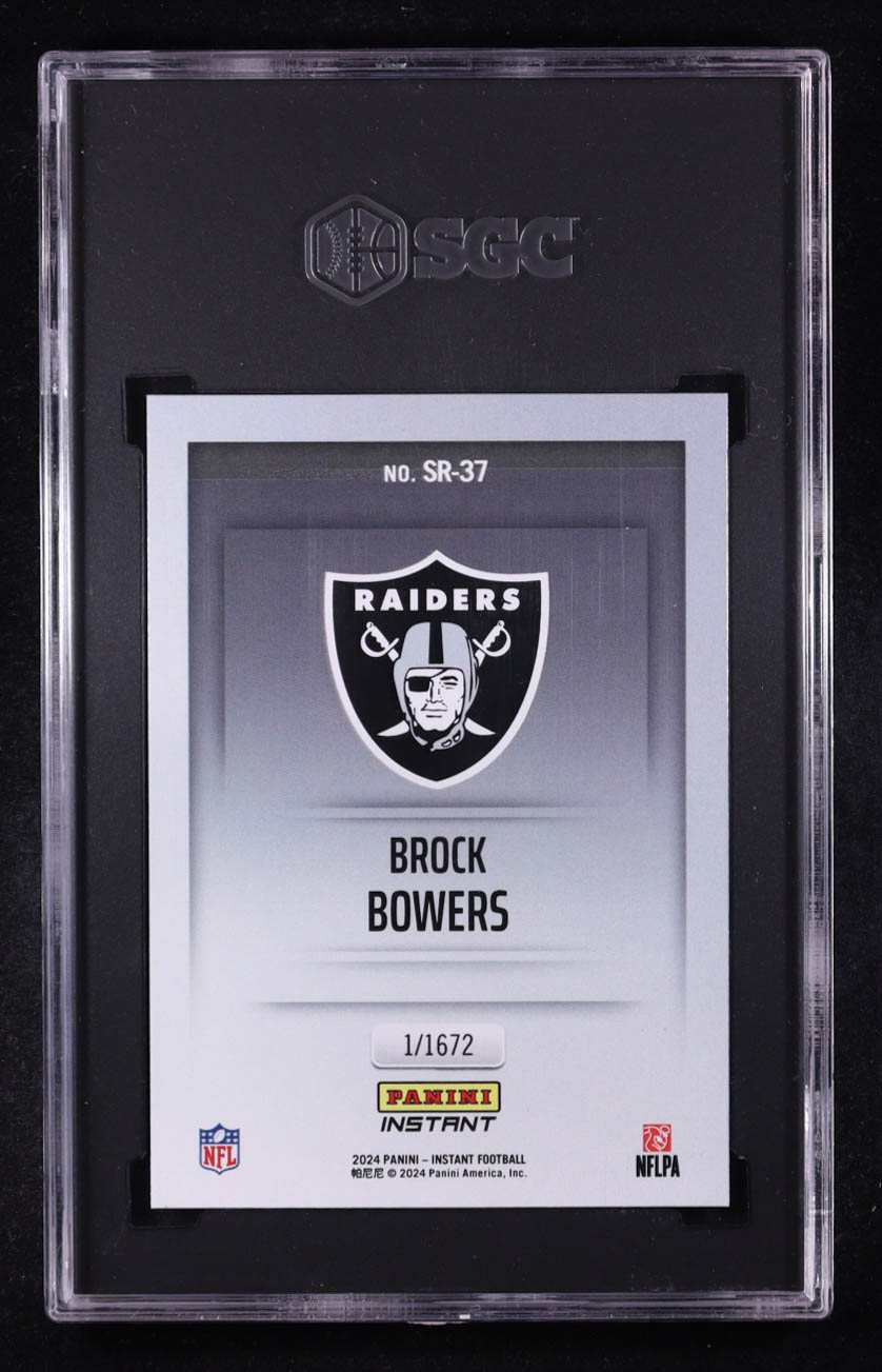 Brock Bowers 2024 Panini Instant Studio Rookies #SR-37 RC #1/1672 (SGC 10) at PristineAuction.com Brock Bowers 2024 Panini Instant Studio Rookies #SR-37 RC #1/1672 (SGC 10) at PristineAuction.com