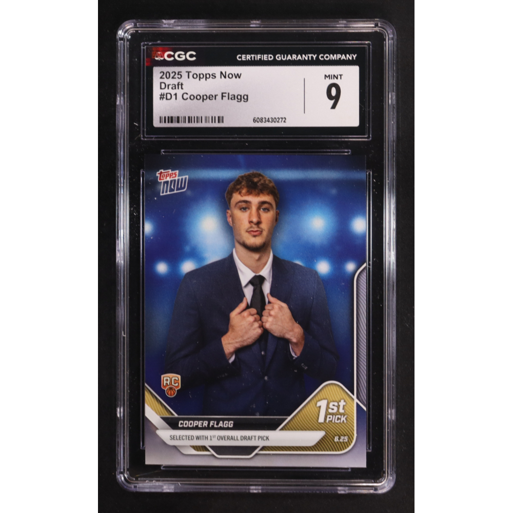 Cooper Flagg 2025 Topps Now #D1 NBA Draft RC (CGC 9) at PristineAuction.com