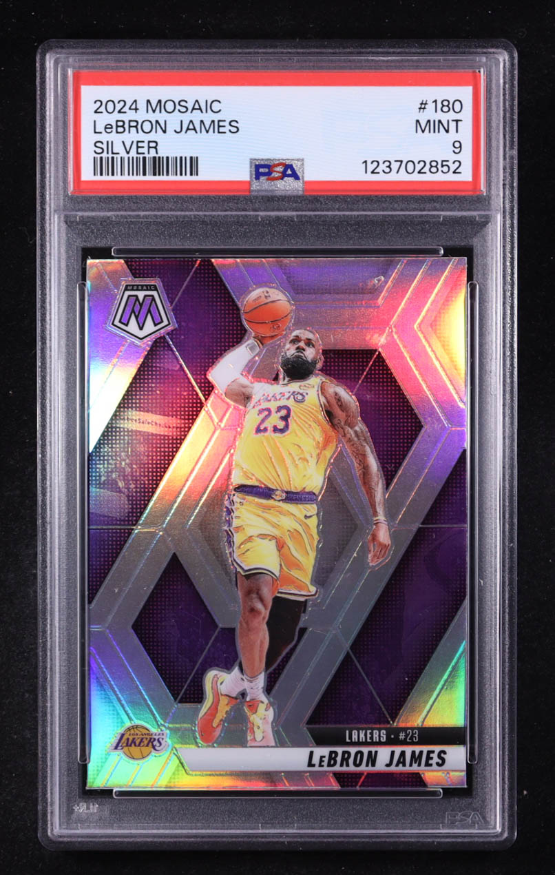 LeBron James 2024-25 Panini Mosaic Silver #180 (PSA 9) at PristineAuction.com LeBron James 2024-25 Panini Mosaic Silver #180 (PSA 9) at PristineAuction.com