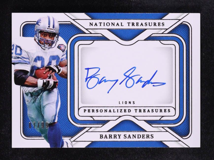 Barry Sanders 2024 Panini National Treasures Personalized Treasures #3 #87/99 at PristineAuction.com Barry Sanders 2024 Panini National Treasures Personalized Treasures #3 #87/99 at PristineAuction.com