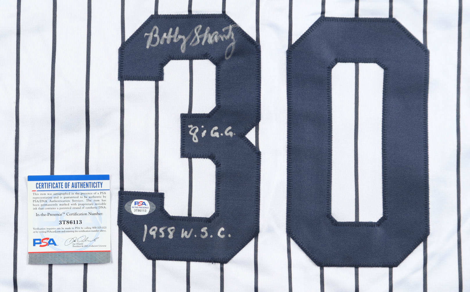 Bobby Shantz Signed Jersey Inscribed "1958 W.S.C." & "8x G.G." (PSA) at PristineAuction.com Bobby Shantz Signed Jersey Inscribed "1958 W.S.C." & "8x G.G." (PSA) at PristineAuction.com