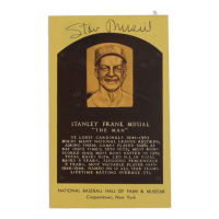 Stan Musial Signed Hall of Fame Plaque Postcard (Beckett & Sports Memorabilia) at PristineAuction.com