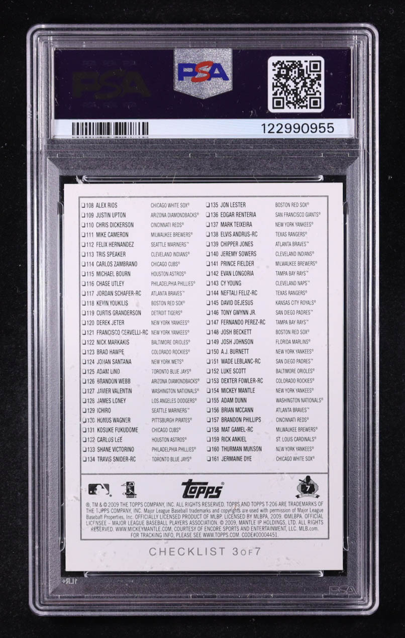 Mickey Mantle 2009 Topps 206 Checklists #3 (PSA 10) at PristineAuction.com Mickey Mantle 2009 Topps 206 Checklists #3 (PSA 10) at PristineAuction.com