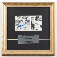 Willie Mays Signed Giants Custom Framed Photo Display with Stat Plaque (Beckett & JSA) at PristineAuction.com