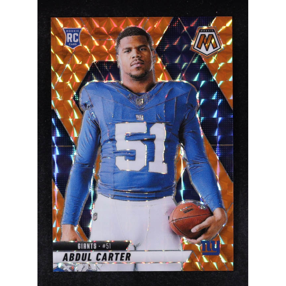 Abdul Carter 2025 Panini Mosaic Mosaic Orange #282 #090/199 VAR RC at PristineAuction.com