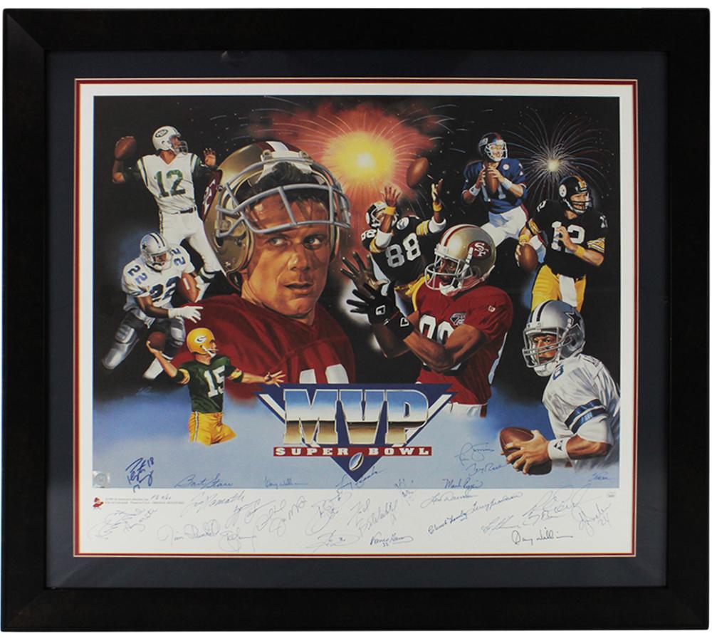 Super Bowl MVP's Custom Framed Photo Signed By (28) with Bart Starr, Joe Montana, Joe Namath (JSA) at PristineAuction.com Super Bowl MVP's Custom Framed Photo Signed By (28) with Bart Starr, Joe Montana, Joe Namath (JSA) at PristineAuction.com