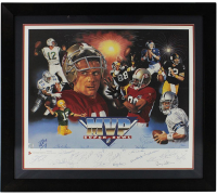 Super Bowl MVP's Custom Framed Photo Signed By (28) with Bart Starr, Joe Montana, Joe Namath (JSA) at PristineAuction.com