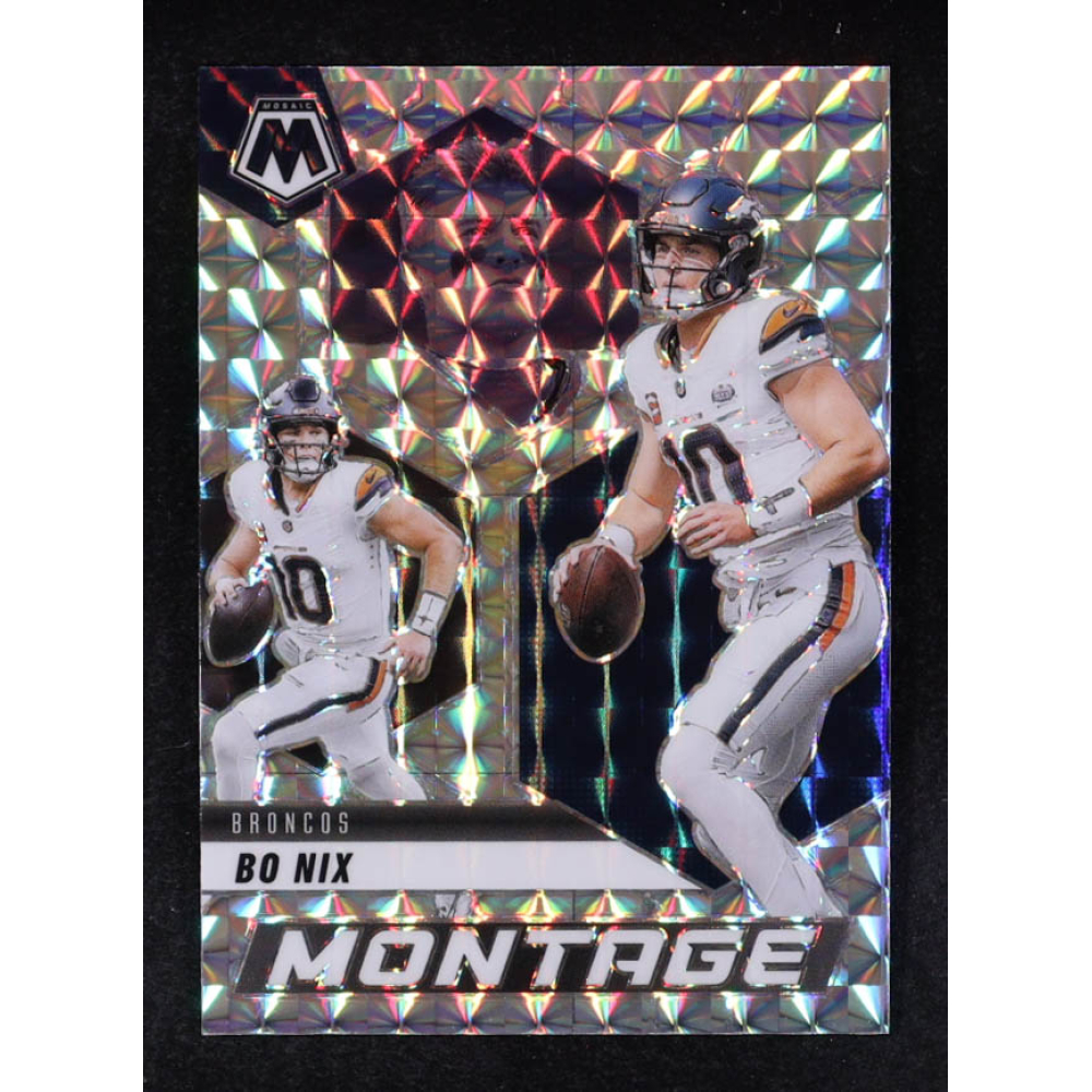 Bo Nix 2025 Panini Mosaic Montage Mosaic #24 at PristineAuction.com