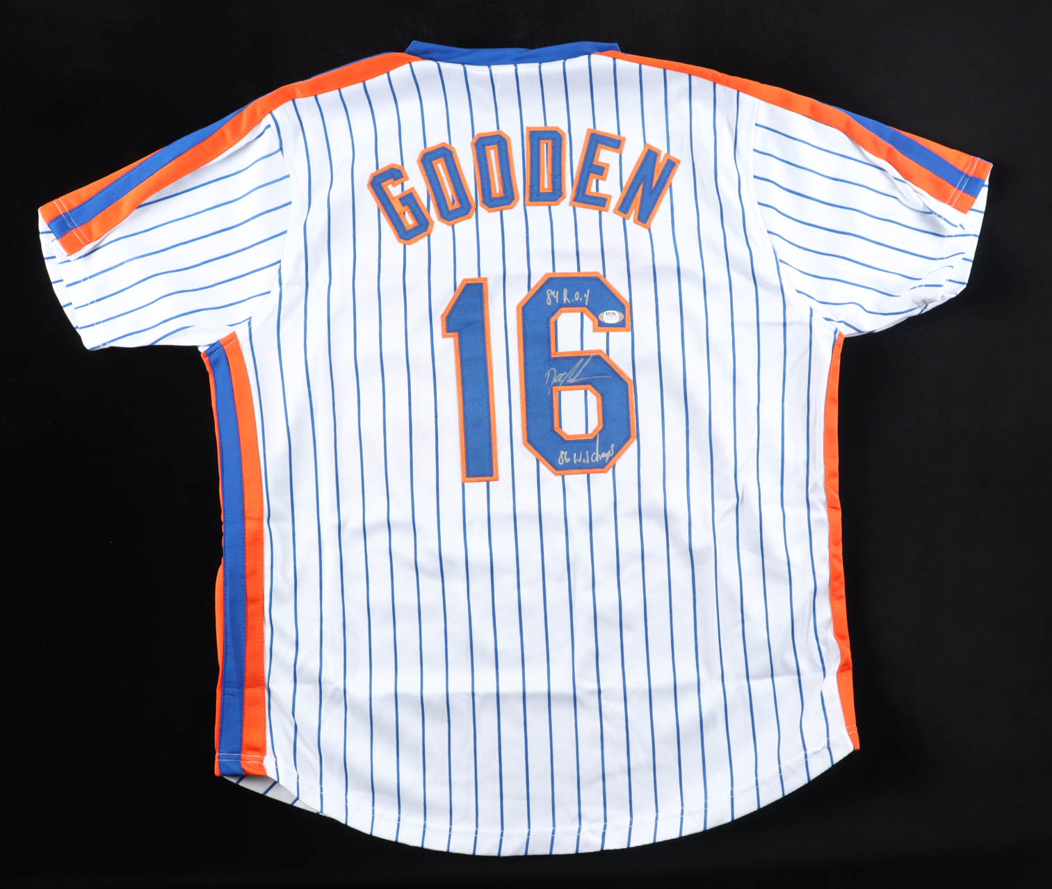 Dwight "Doc" Gooden Signed Jersey Inscribed "84 R.O.Y." & "86 W.S. Champs" (PSA) at PristineAuction.com Dwight "Doc" Gooden Signed Jersey Inscribed "84 R.O.Y." & "86 W.S. Champs" (PSA) at PristineAuction.com