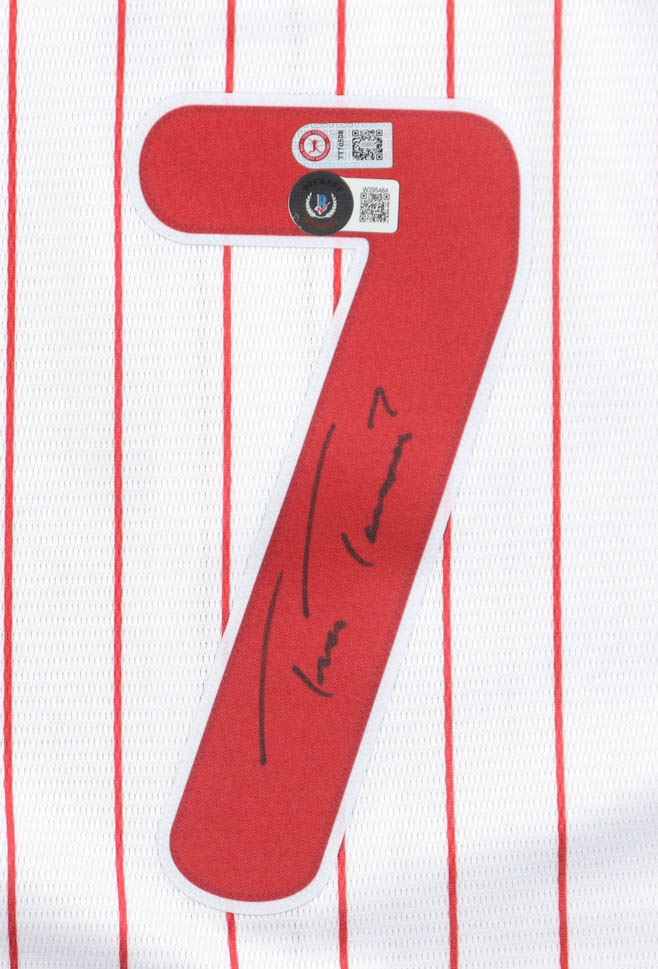 Trea Turner Signed Phillies Nike Authentic Jersey (Beckett & Turner) at PristineAuction.com Trea Turner Signed Phillies Nike Authentic Jersey (Beckett & Turner) at PristineAuction.com