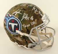 Treylon Burks Signed Titans Full-Size Authentic On-Field Camo Alternate Speed Helmet Inscribed "22 1st Rd Pick" & "Titan Up" (Beckett) at PristineAuction.com