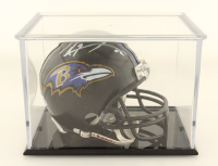 Ray Lewis Signed Ravens Mini Helmet with Display Case (Beckett) at PristineAuction.com