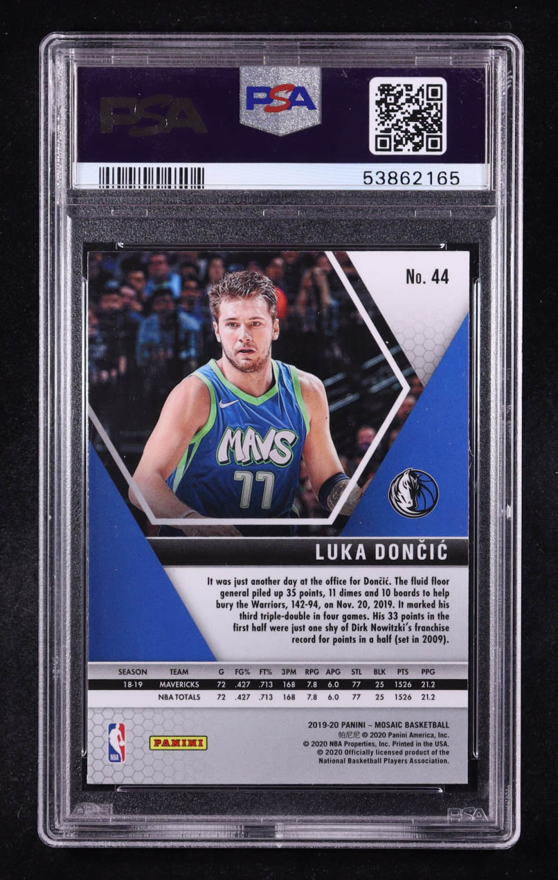 Luka Doncic 2019-20 Panini Mosaic #44 (PSA 10) at PristineAuction.com Luka Doncic 2019-20 Panini Mosaic #44 (PSA 10) at PristineAuction.com