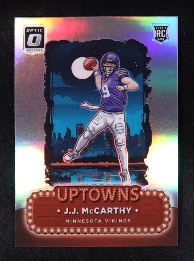 JJ McCarthy 2024 Donruss Optic Uptowns #10 RC at PristineAuction.com JJ McCarthy 2024 Donruss Optic Uptowns #10 RC at PristineAuction.com