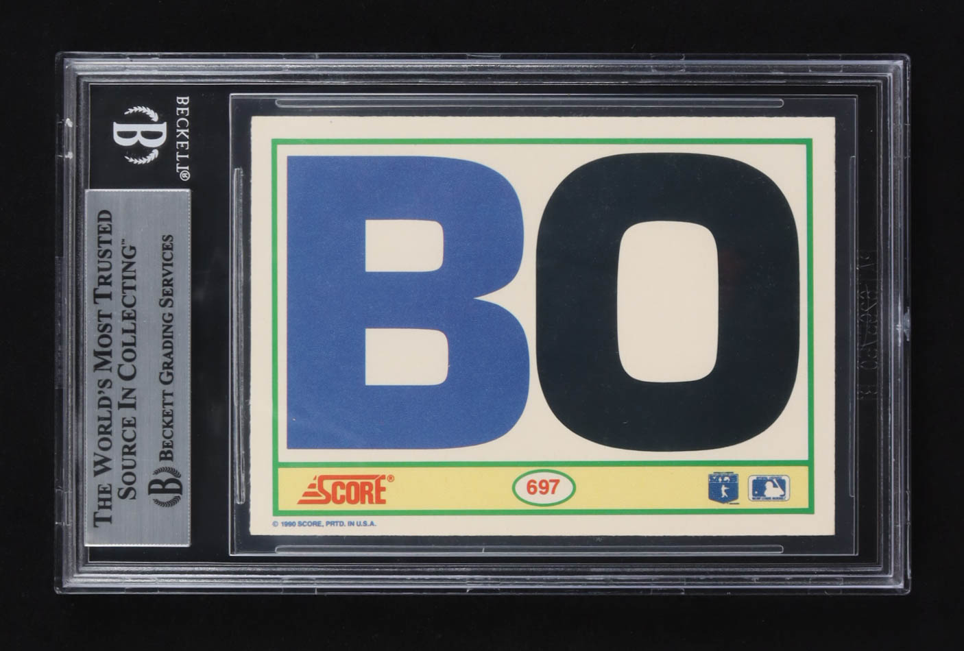 Bo Jackson Signed 1990 Score #697 FB/BB (BGS) at PristineAuction.com Bo Jackson Signed 1990 Score #697 FB/BB (BGS) at PristineAuction.com
