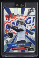 Tyler Shough 2025 Wild Card Comix BAANG! Silver Rainbow Foil #ACBRB-TS #17/25 RC at PristineAuction.com