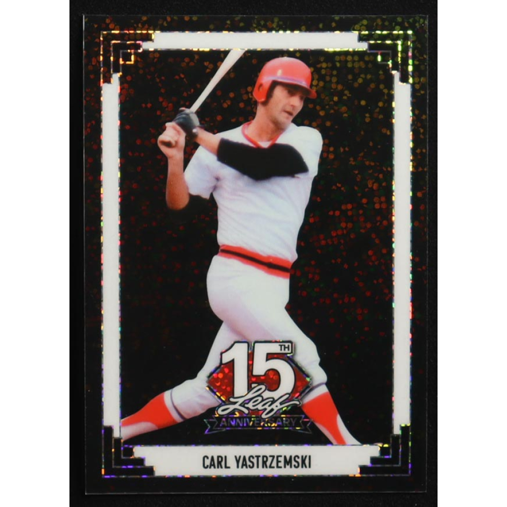 Carl Yastrzemski 2024 Leaf 15th Anniversary Black Sparkle Pre-Production Proof #NNO #1/1 at PristineAuction.com