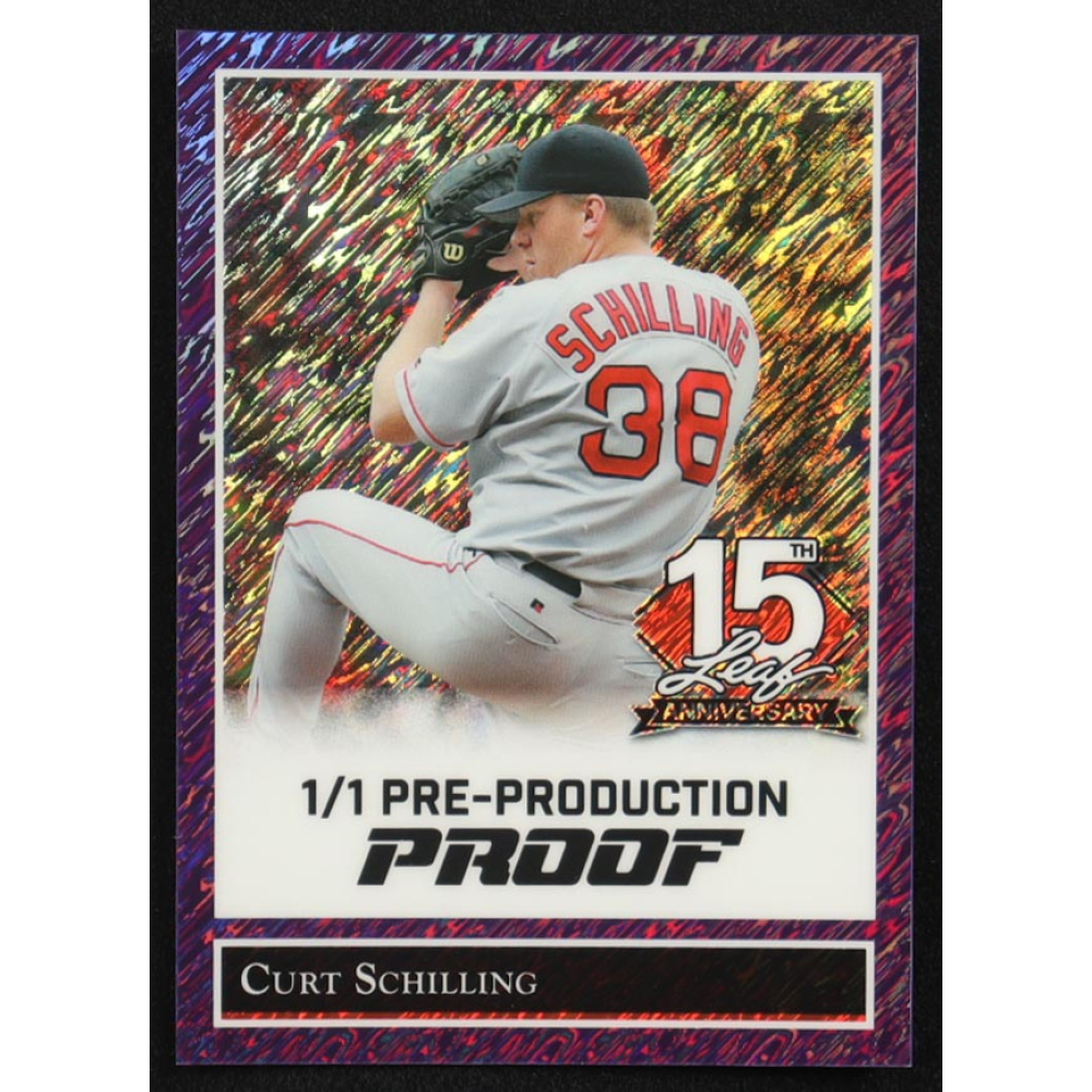 Curt Schilling 2024 Leaf 15th Anniversary Shimmer Purple Pre-Production Proof #NNO #1/1 at PristineAuction.com