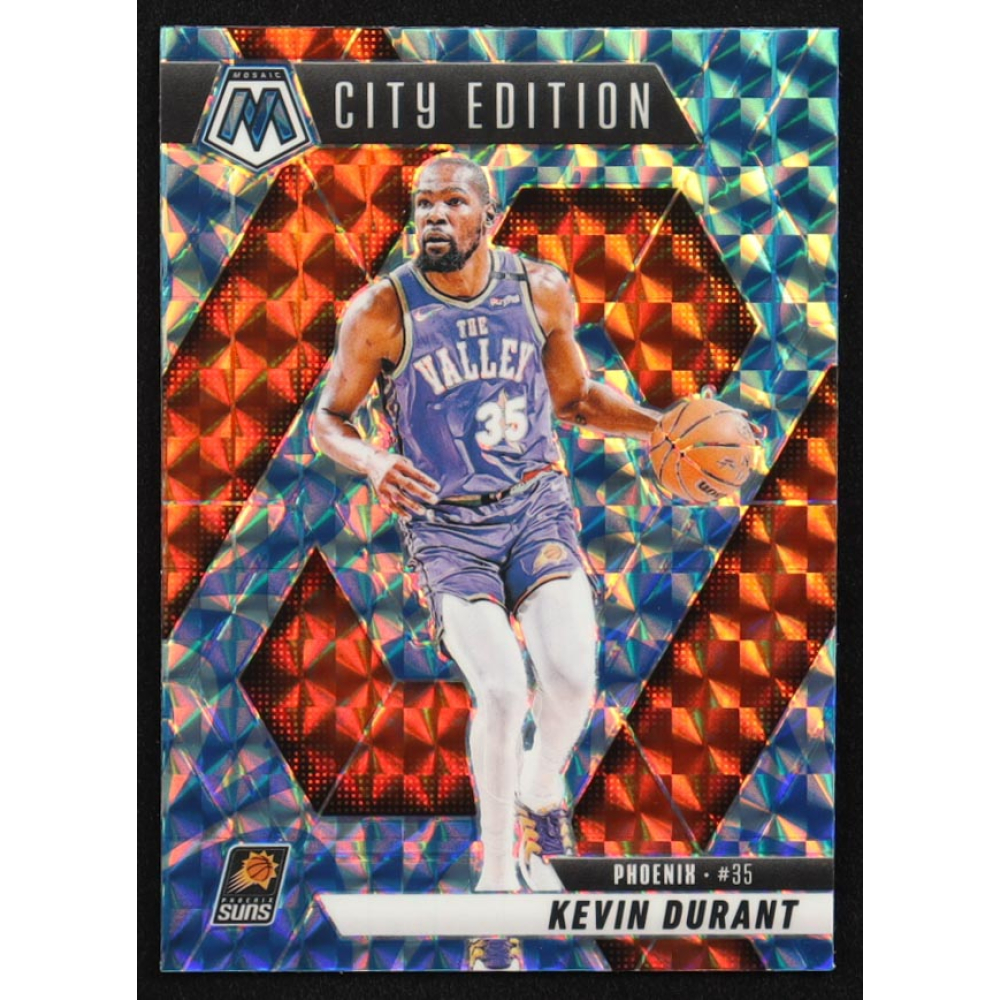 Kevin Durant 2024-25 Panini Mosaic Mosaic Reactive Blue #280 City Edition at PristineAuction.com