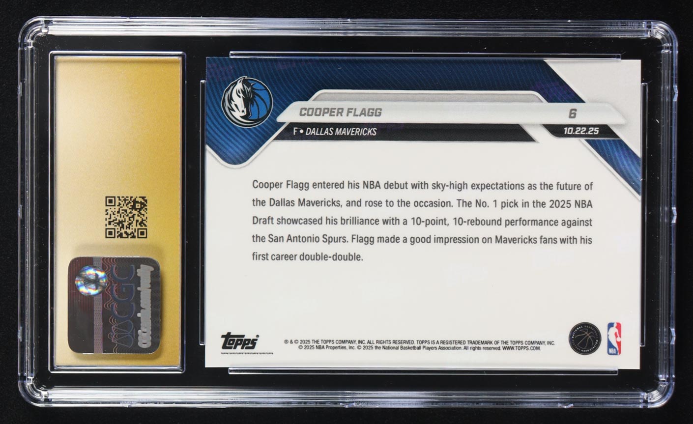 Cooper Flagg 2025-26 Topps Now #6 RC (CGC 10 | Pristine Black Label) at PristineAuction.com Cooper Flagg 2025-26 Topps Now #6 RC (CGC 10 | Pristine Black Label) at PristineAuction.com