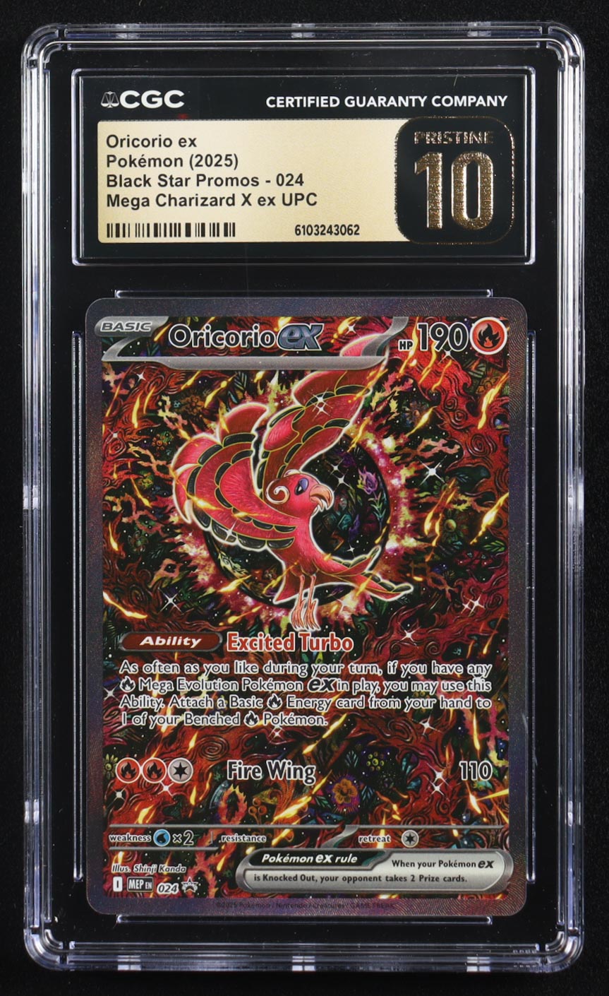 Oricorio ex 2025 Pokemon TCG Mega Evolution Black Star Promos #024 (CGC 10 | Pristine Black Label) at PristineAuction.com Oricorio ex 2025 Pokemon TCG Mega Evolution Black Star Promos #024 (CGC 10 | Pristine Black Label) at PristineAuction.com