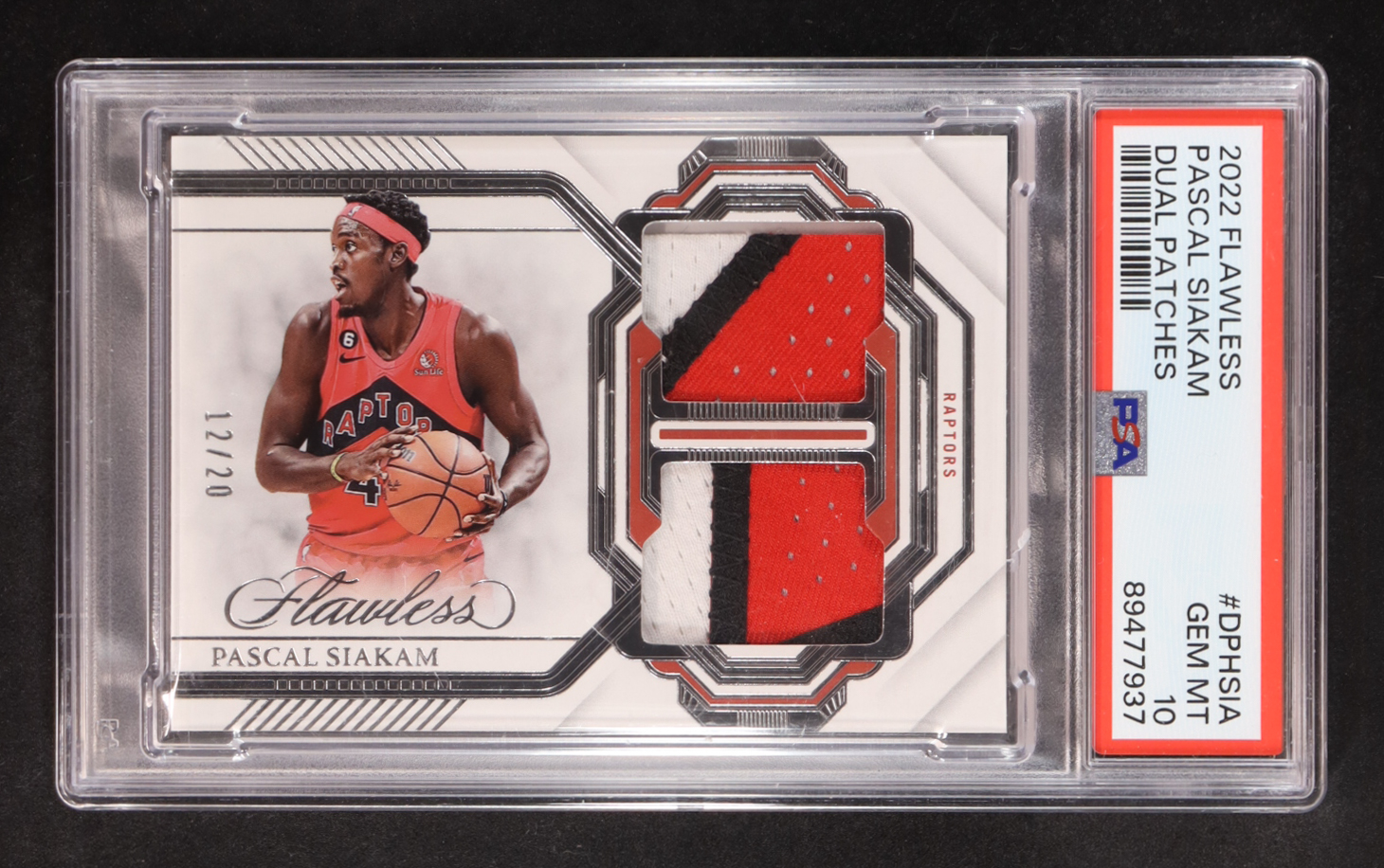 Pascal Siakam 2022-23 Panini Flawless Dual Patches #7 #12/20 (PSA 10) at PristineAuction.com Pascal Siakam 2022-23 Panini Flawless Dual Patches #7 #12/20 (PSA 10) at PristineAuction.com