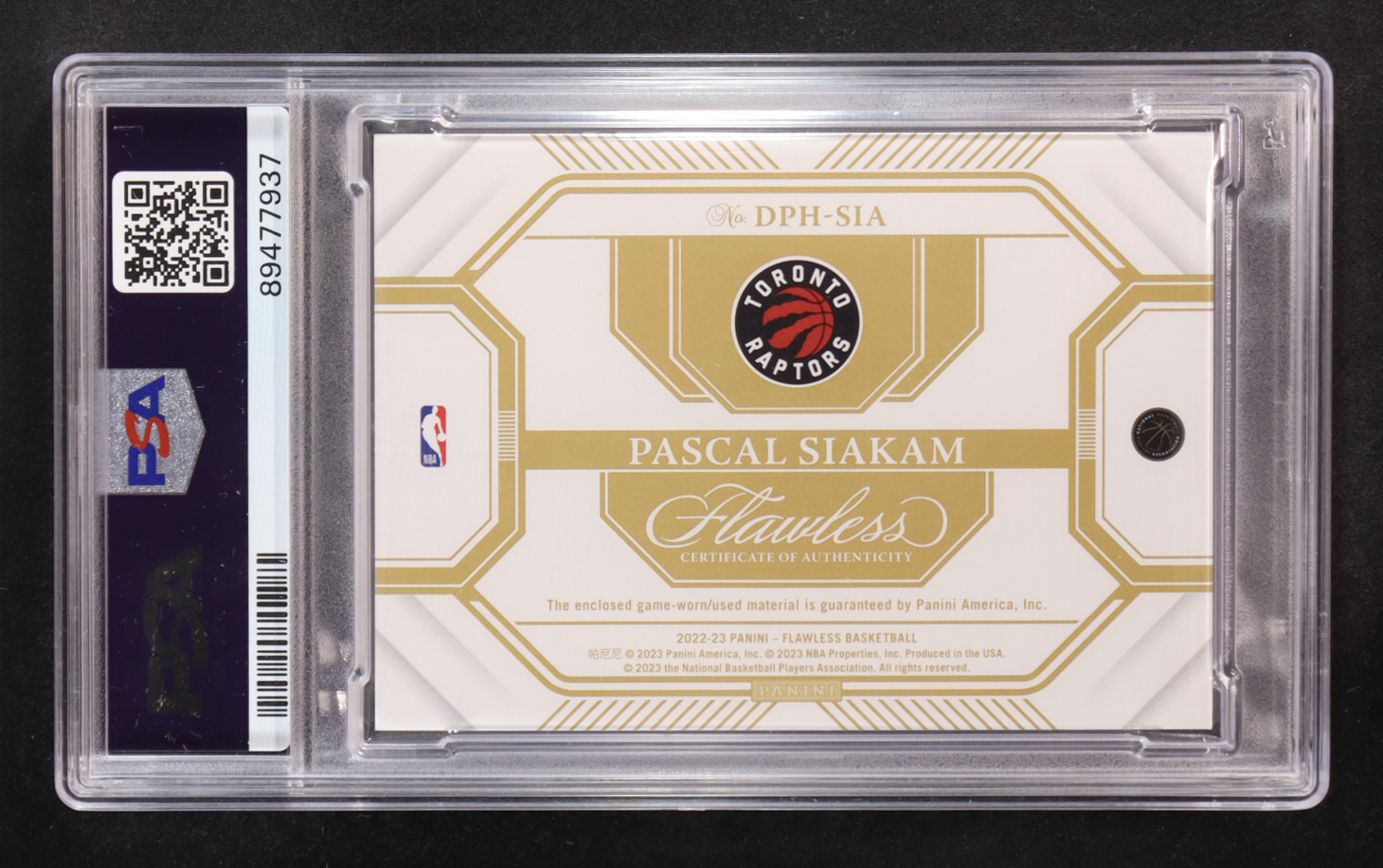 Pascal Siakam 2022-23 Panini Flawless Dual Patches #7 #12/20 (PSA 10) at PristineAuction.com Pascal Siakam 2022-23 Panini Flawless Dual Patches #7 #12/20 (PSA 10) at PristineAuction.com