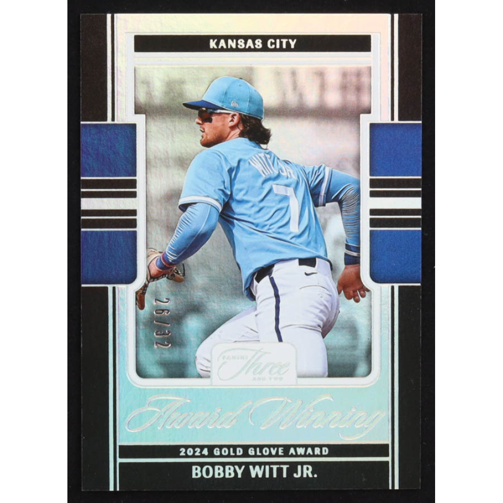 Bobby Witt Jr. 2025 Panini Three and Two Award Winning Full Count #3 #26/32 at PristineAuction.com