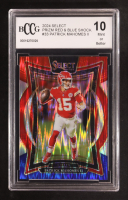 Patrick Mahomes II 2024 Select Prizm Red and Blue Shock #33 (BCCG 10) at PristineAuction.com
