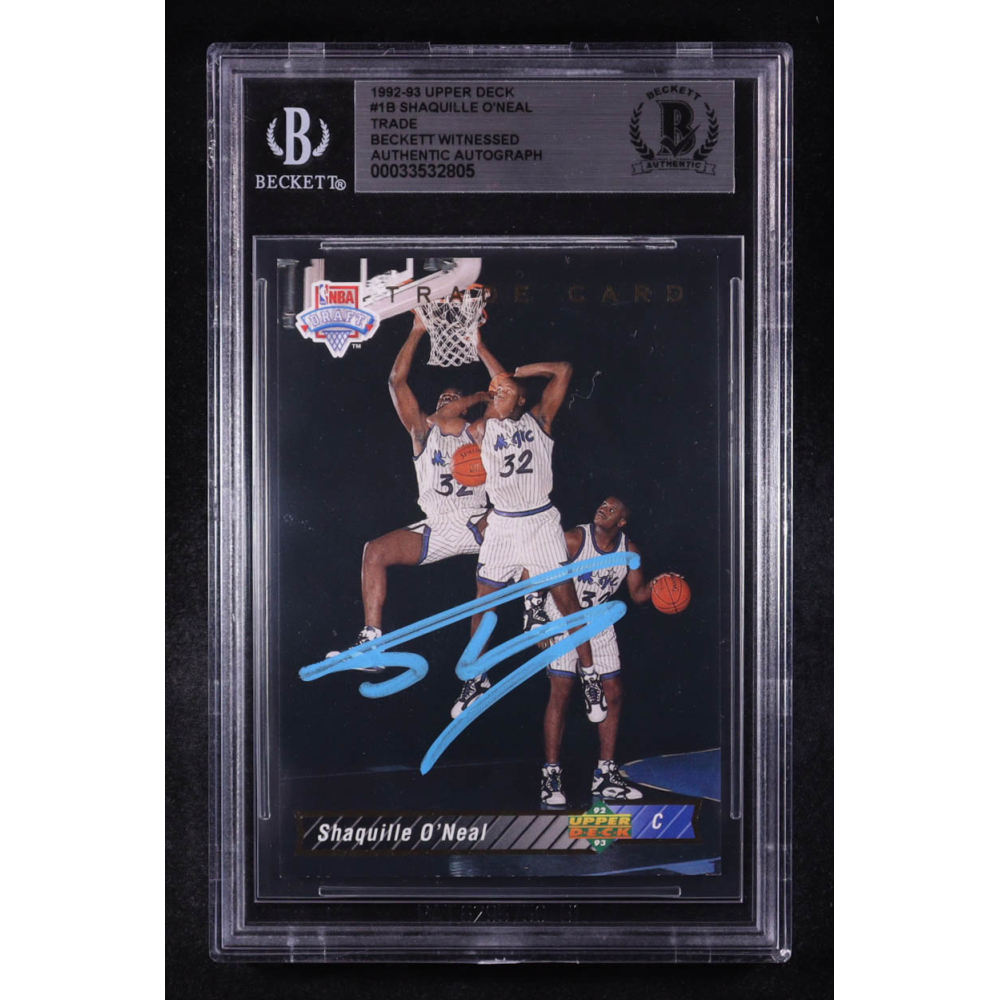 Shaquille O'Neal Signed 1992-93 Upper Deck #1B TRADE RC (BGS) at PristineAuction.com