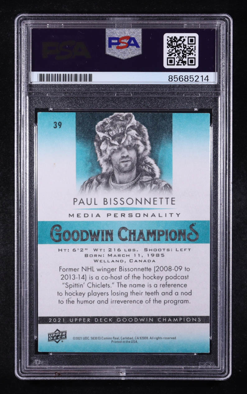 Paul Bissonnette Signed 2021 Upper Deck Goodwin Champions #39 (PSA) at PristineAuction.com Paul Bissonnette Signed 2021 Upper Deck Goodwin Champions #39 (PSA) at PristineAuction.com
