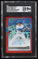 Gavin Lux 2020 Donruss Optic Rated Rookies Signatures Red Mojo #29 RC #75/99 (SGC 9 | Autograph Grade 10) at PristineAuction.com