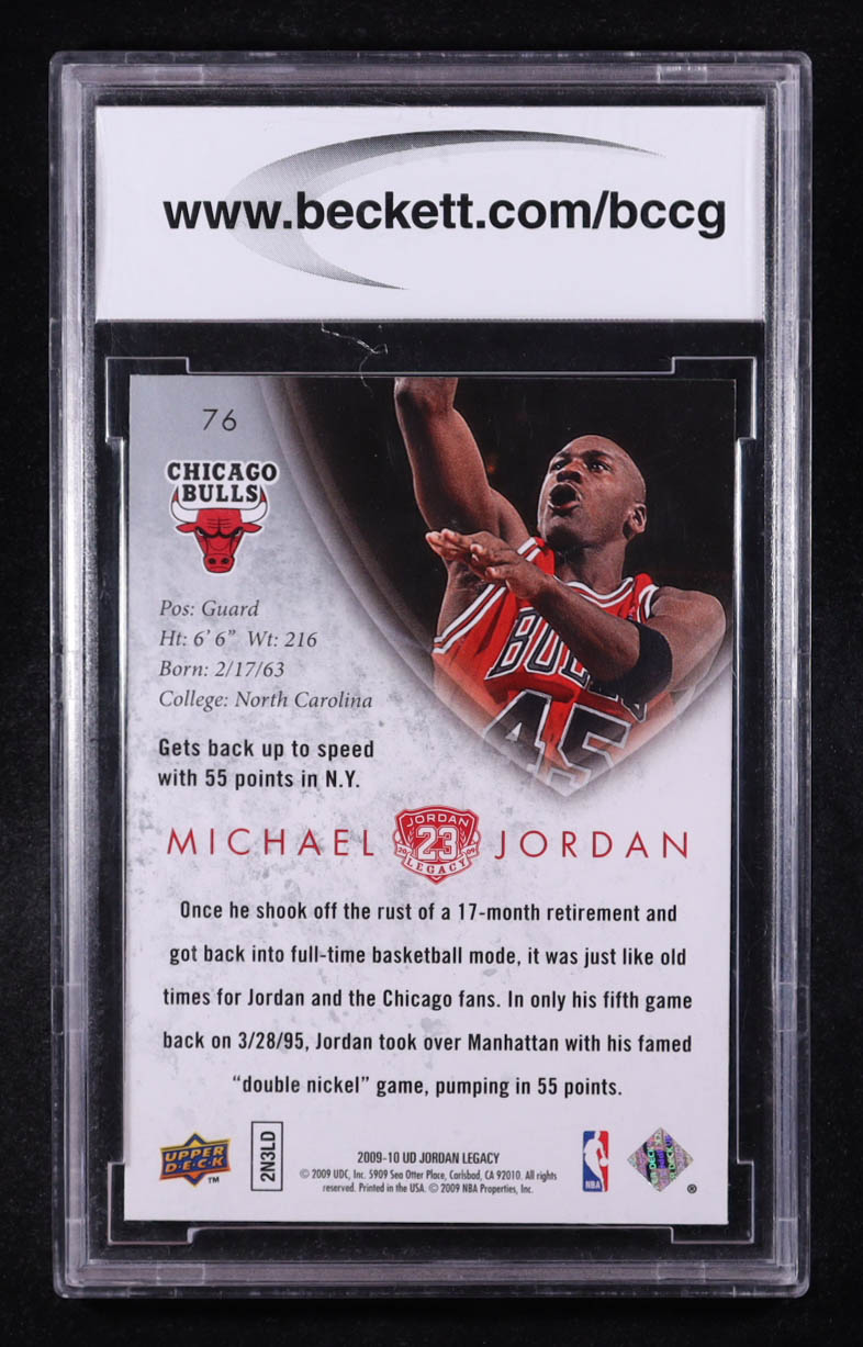Michael Jordan 2009-10 Upper Deck Michael Jordan Legacy Collection Gold #76 (BCCG 10) at PristineAuction.com Michael Jordan 2009-10 Upper Deck Michael Jordan Legacy Collection Gold #76 (BCCG 10) at PristineAuction.com