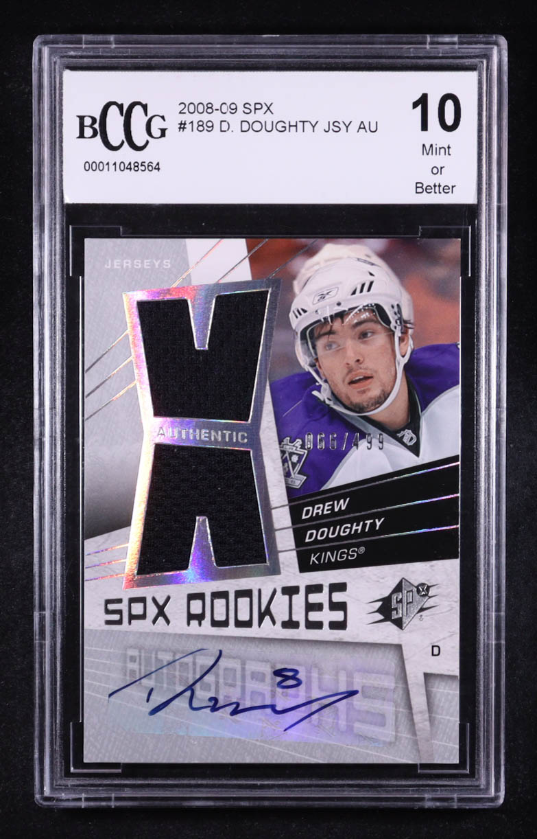 Drew Doughty 2008-09 SPx #189 JSY AU RC #066/499 (BCCG 10) at PristineAuction.com Drew Doughty 2008-09 SPx #189 JSY AU RC #066/499 (BCCG 10) at PristineAuction.com