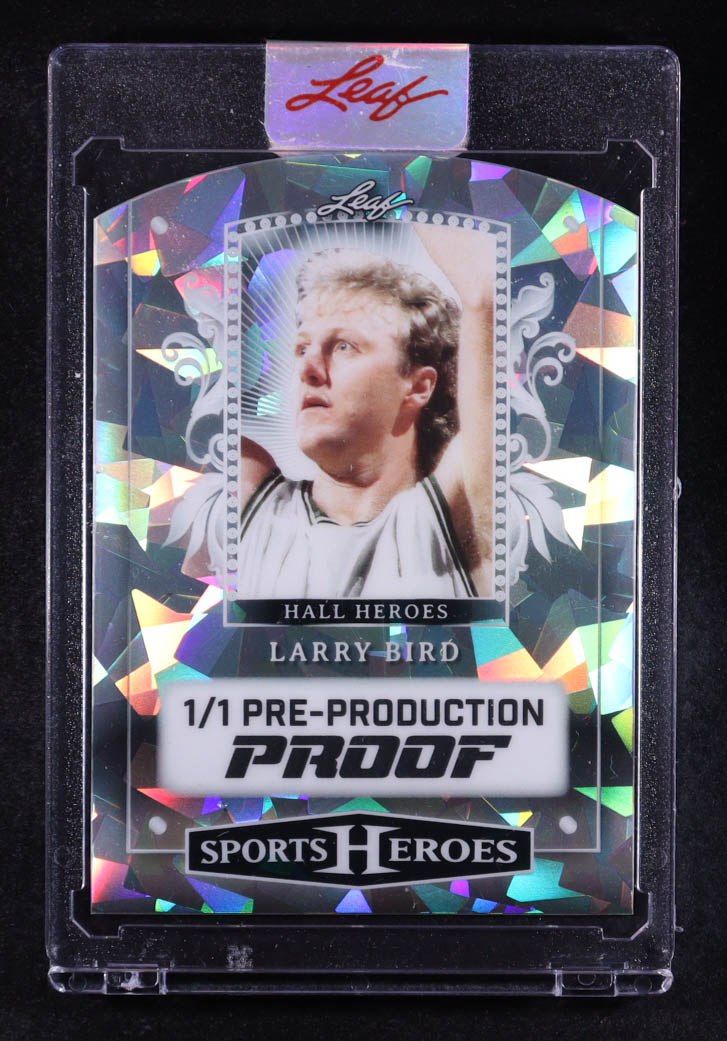 Larry Bird 2025 Leaf Sports Heroes Hall Heroes Pre-Production Proof Crystal Silver #1/1 at PristineAuction.com Larry Bird 2025 Leaf Sports Heroes Hall Heroes Pre-Production Proof Crystal Silver #1/1 at PristineAuction.com