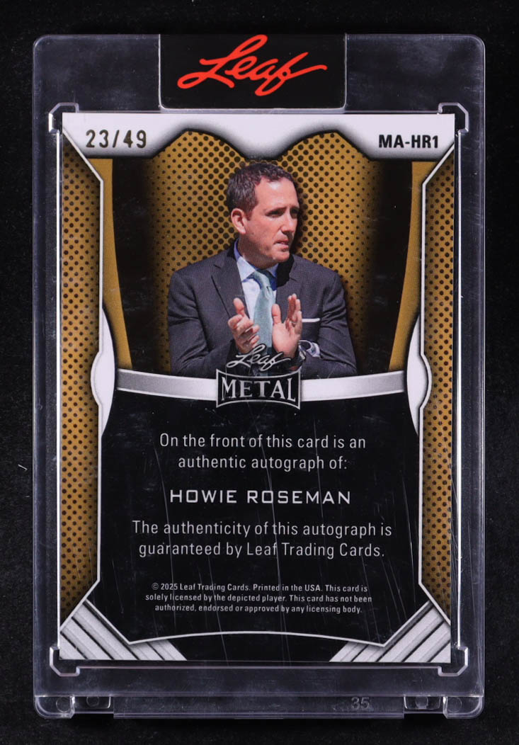 Howie Roseman 2025 Leaf Metal Autographs Prismatic White #MAHR1 #23/49 at PristineAuction.com Howie Roseman 2025 Leaf Metal Autographs Prismatic White #MAHR1 #23/49 at PristineAuction.com
