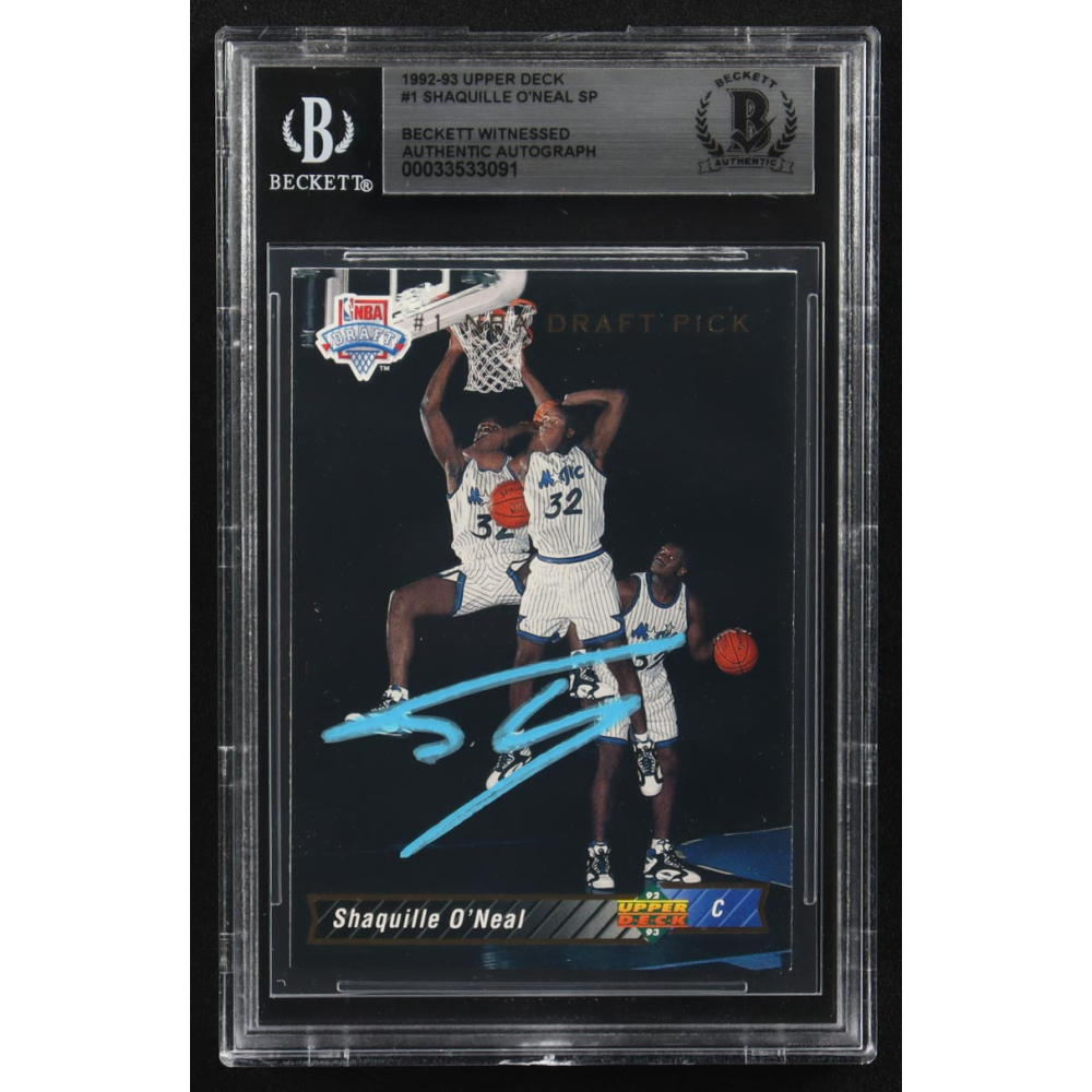 Shaquille O'Neal Signed 1992-93 Upper Deck #1 SP RC / NBA First Draft Pick (BGS) at PristineAuction.com