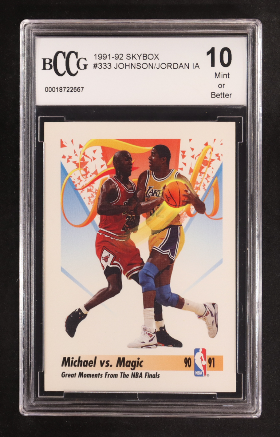 Magic Johnson / Michael Jordan 1991-92 SkyBox #333 FIN (BCCG 10) at PristineAuction.com Magic Johnson / Michael Jordan 1991-92 SkyBox #333 FIN (BCCG 10) at PristineAuction.com