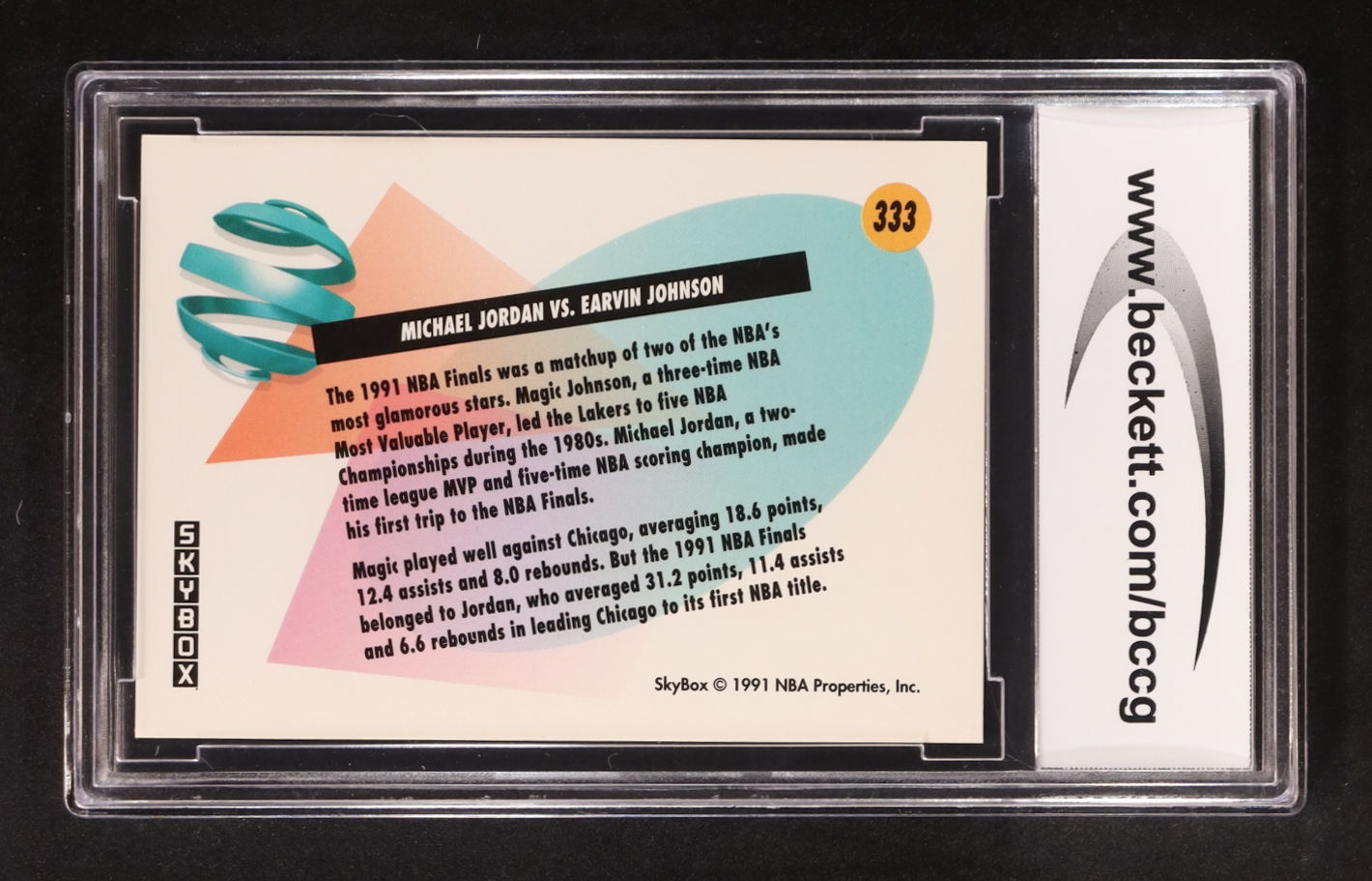 Magic Johnson / Michael Jordan 1991-92 SkyBox #333 FIN (BCCG 10) at PristineAuction.com Magic Johnson / Michael Jordan 1991-92 SkyBox #333 FIN (BCCG 10) at PristineAuction.com