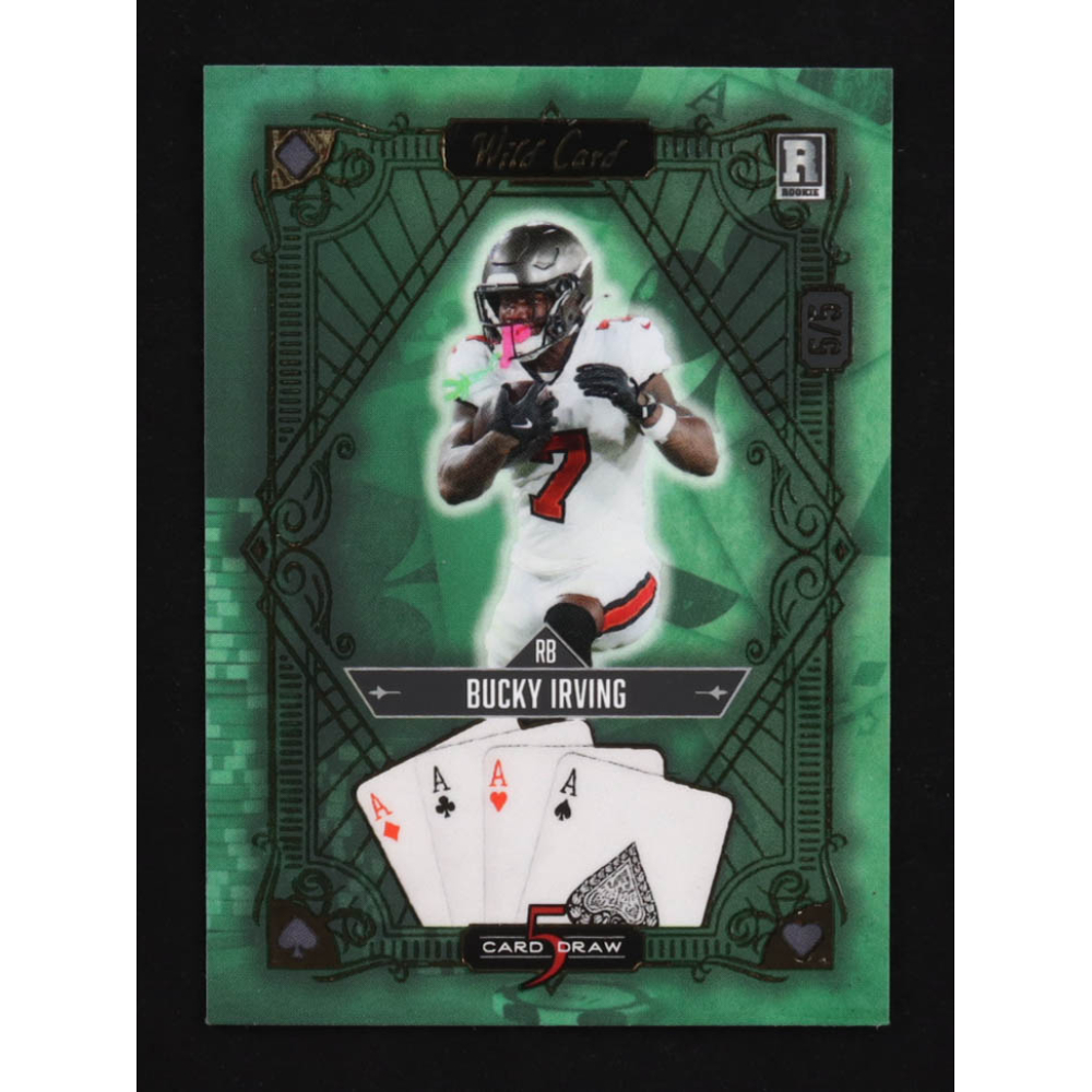 Bucky Irving 2024 Wild Card 5 Card Draw Aces Green #S5CDVBI RC #5/5 at PristineAuction.com