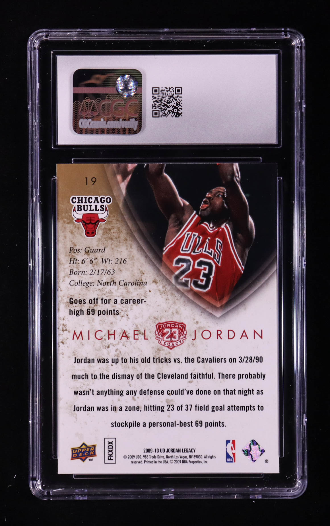 Michael Jordan 2009-10 Upper Deck Michael Jordan Legacy Collection #19 (CGC 10) at PristineAuction.com Michael Jordan 2009-10 Upper Deck Michael Jordan Legacy Collection #19 (CGC 10) at PristineAuction.com