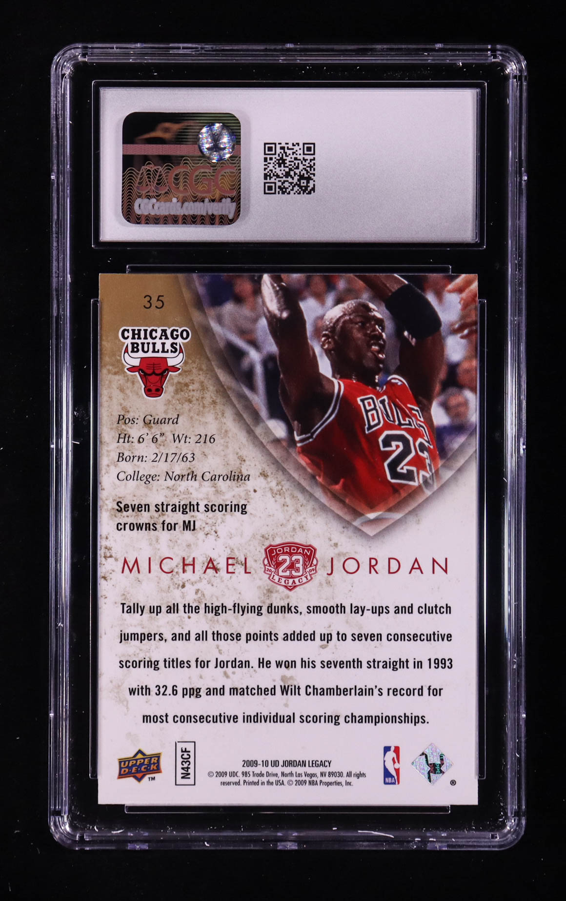 Michael Jordan 2009-10 Upper Deck Michael Jordan Legacy Collection #35 (CGC 10) at PristineAuction.com Michael Jordan 2009-10 Upper Deck Michael Jordan Legacy Collection #35 (CGC 10) at PristineAuction.com