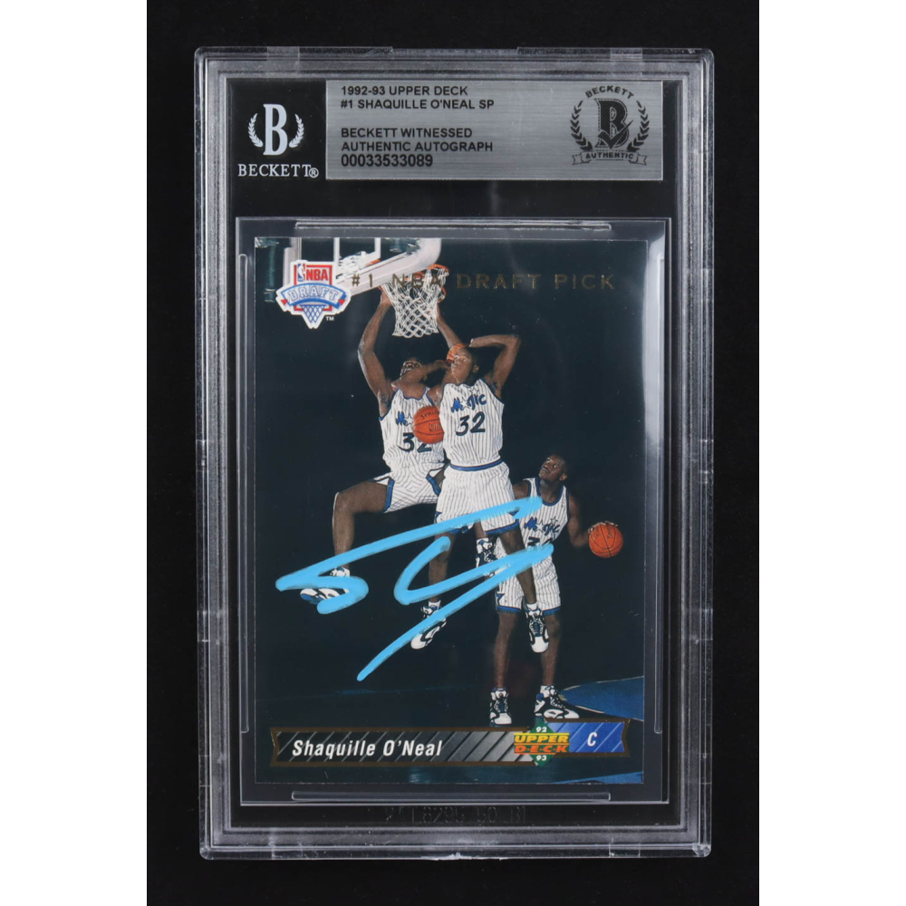 Shaquille O'Neal Signed 1992-93 Upper Deck #1 SP RC / NBA First Draft Pick (BGS) at PristineAuction.com