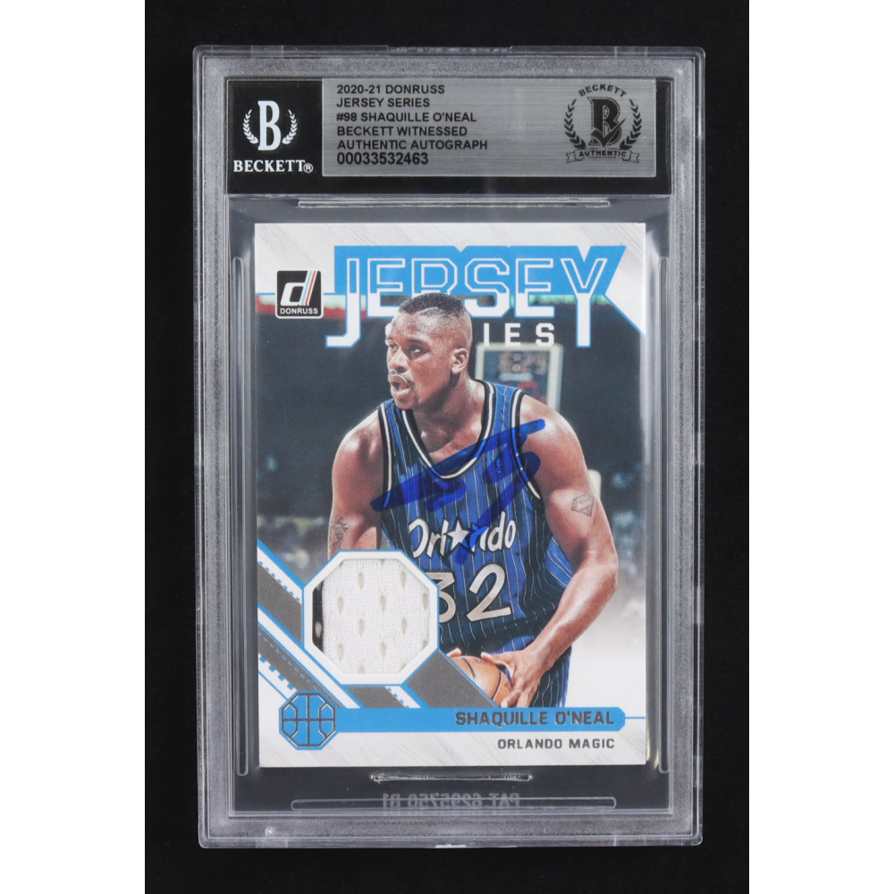 Shaquille O'Neal Signed 2020-21 Donruss Jersey Series #98 (BGS) at PristineAuction.com