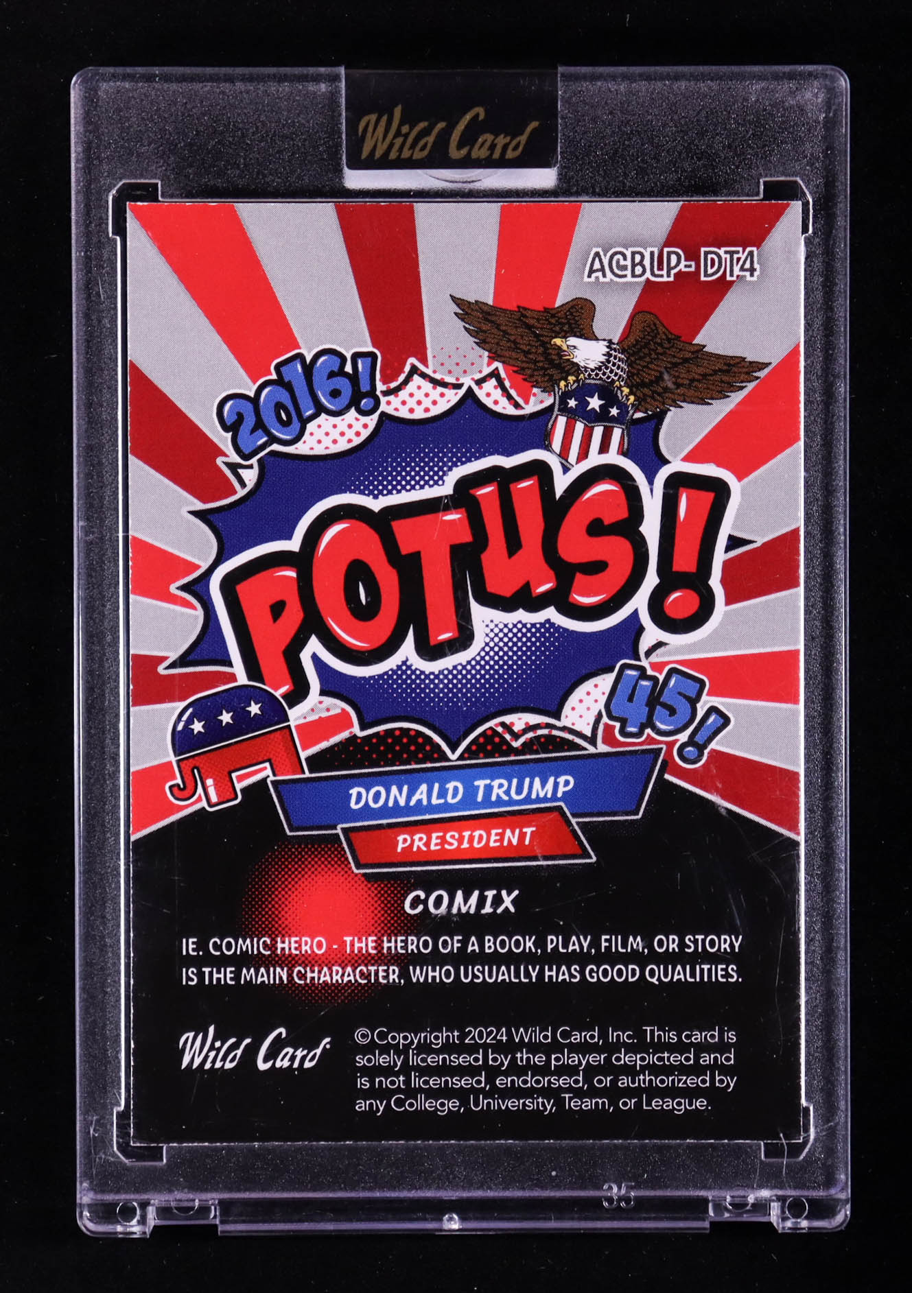 Donald Trump 2024 Wild Card Alumination Comix Potus! Red Crystal Silver #DT4 #3/10 at PristineAuction.com Donald Trump 2024 Wild Card Alumination Comix Potus! Red Crystal Silver #DT4 #3/10 at PristineAuction.com