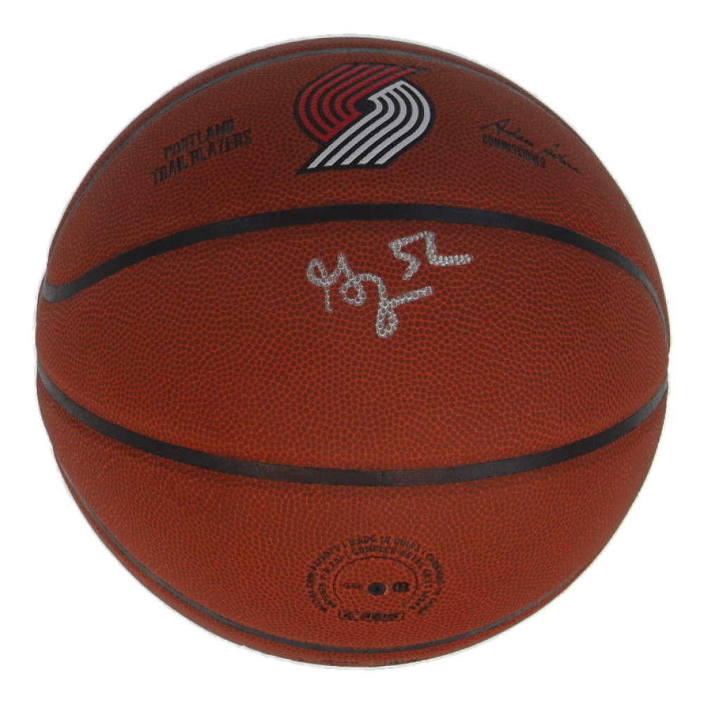 Greg Oden Signed Trail Blazers Logo NBA Basketball (Schwartz) at PristineAuction.com