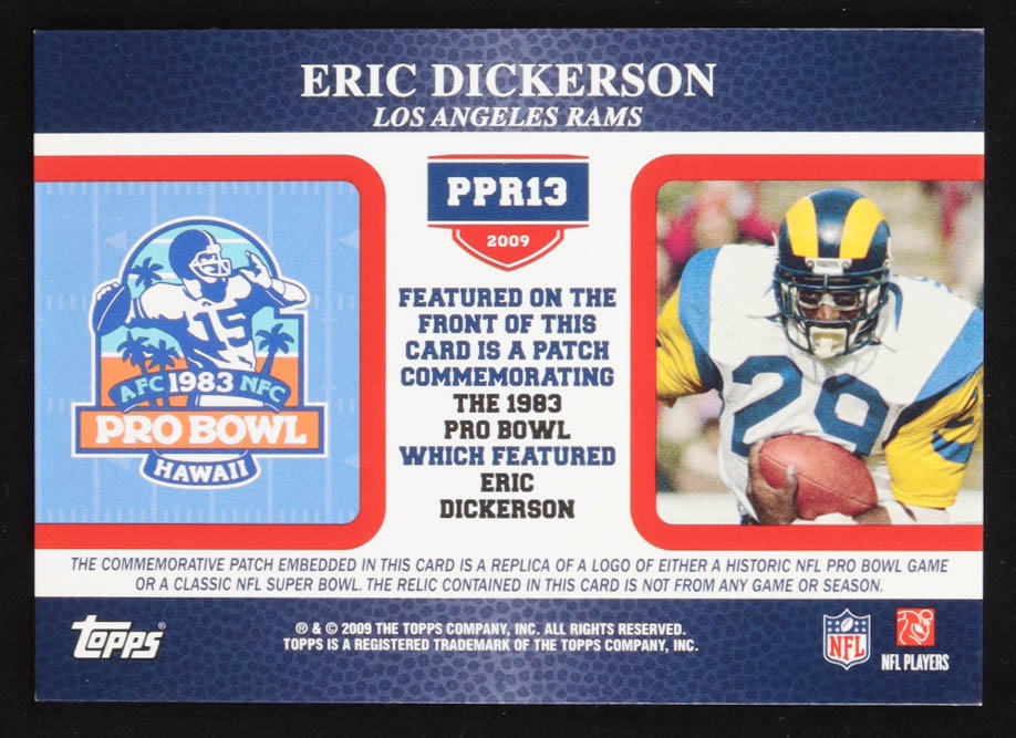 Eric Dickerson 2009 Topps Postseason Patches PB 1983 #PPR13 at PristineAuction.com Eric Dickerson 2009 Topps Postseason Patches PB 1983 #PPR13 at PristineAuction.com