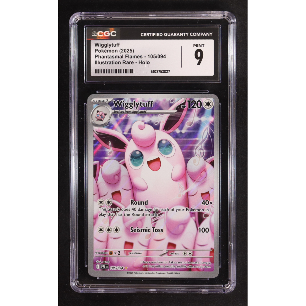 Wigglytuff 2025 Pokemon TCG Mega Evolution Phantasmal Flames #105 (CGC 9) at PristineAuction.com