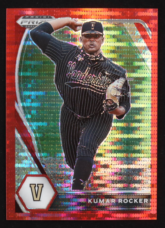 Kumar Rocker 2021 Panini Prizm Draft Picks Prizms Red Pulsar #10 #08/11 at PristineAuction.com Kumar Rocker 2021 Panini Prizm Draft Picks Prizms Red Pulsar #10 #08/11 at PristineAuction.com