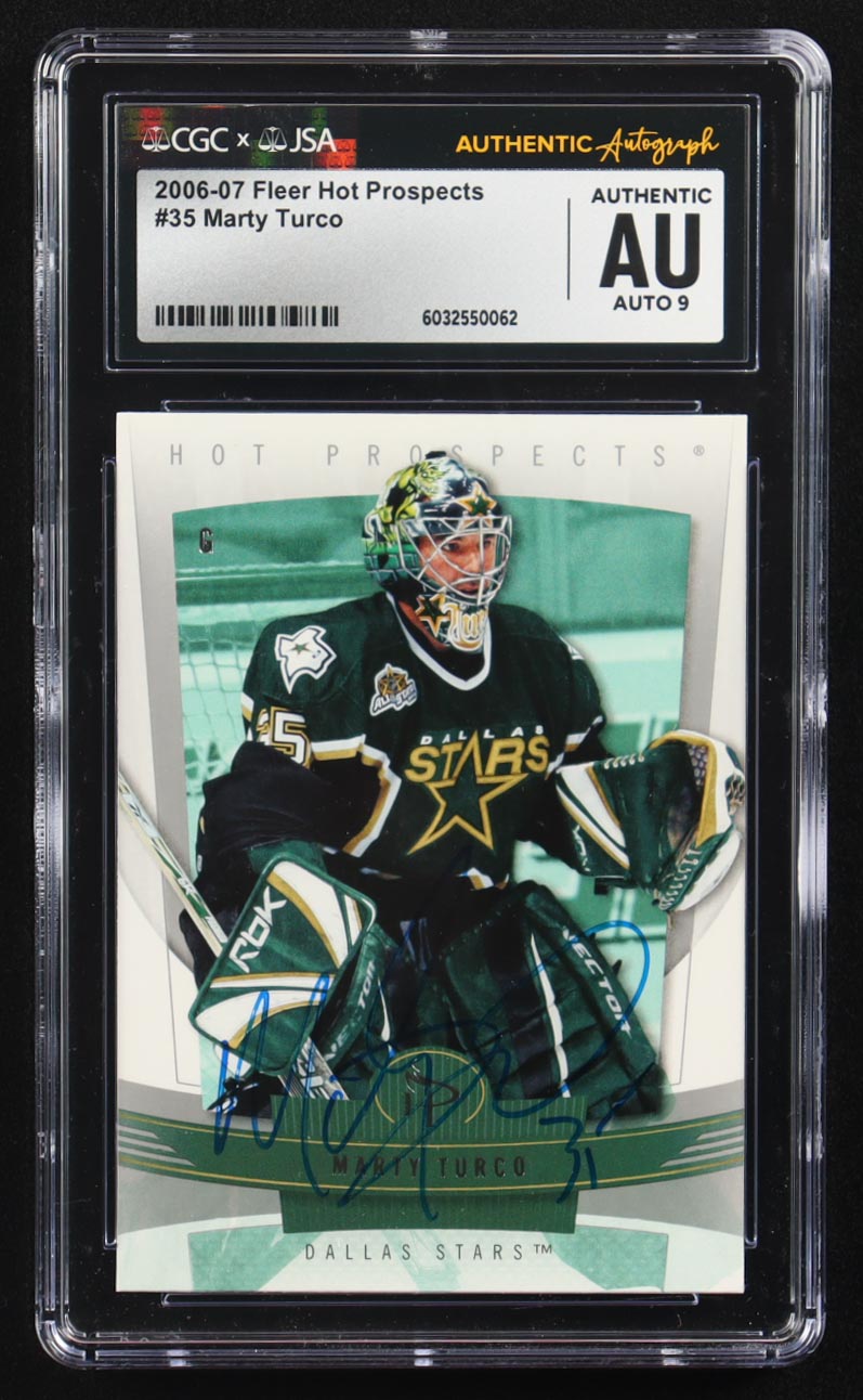 Marty Turco Signed 2006-07 Fleer Hot Prospects #35 (CGC | Autograph Graded CGC 9) at PristineAuction.com Marty Turco Signed 2006-07 Fleer Hot Prospects #35 (CGC | Autograph Graded CGC 9) at PristineAuction.com